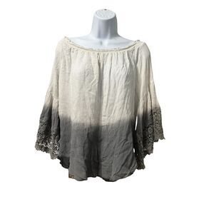Anthropologie Muche et Muchette Jolie‎ Off the Shoulder Cream Ombre Top Sz M/L